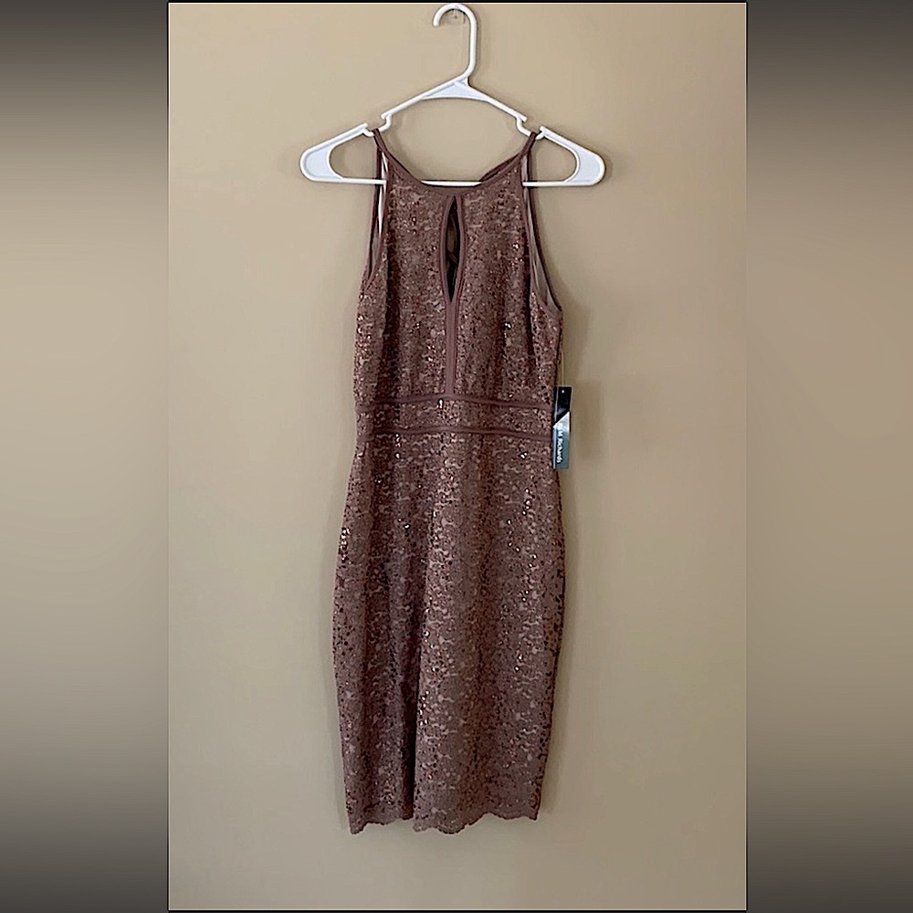 R&M Richards sequin and lace dress